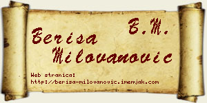 Beriša Milovanović vizit kartica